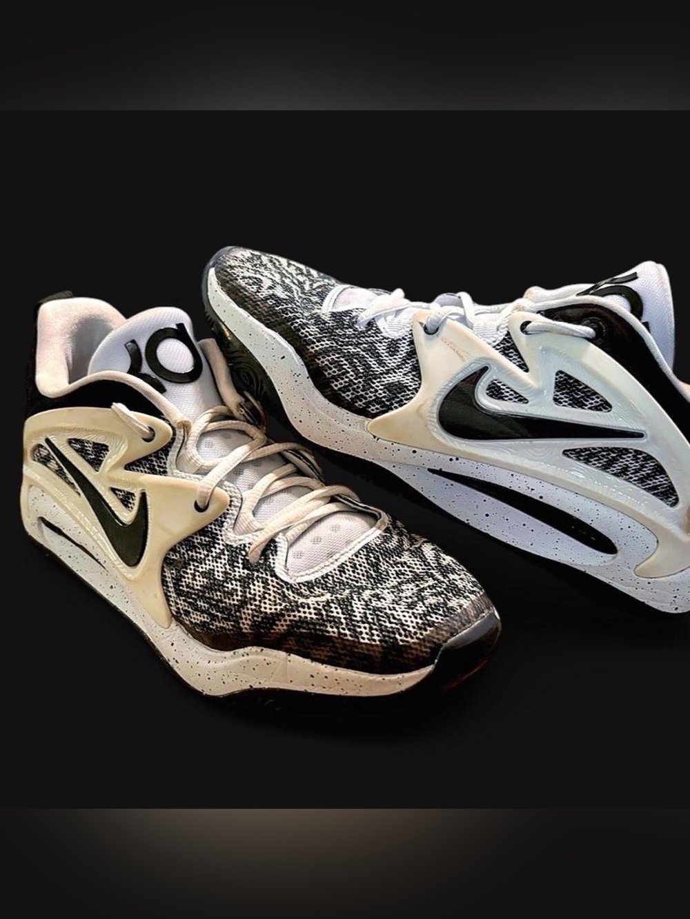 Nike Black & White KD Patterned Basketball Shoes